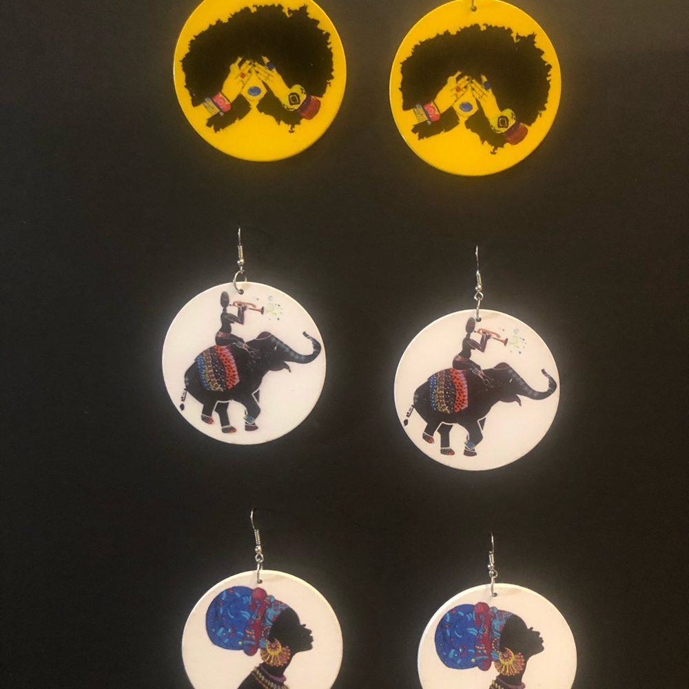 Afrocentric wooden earrings